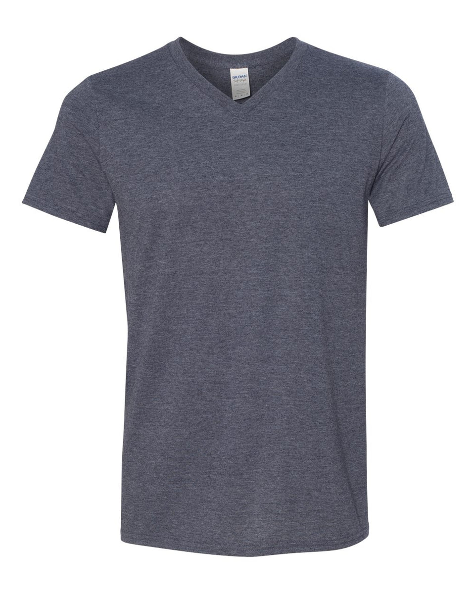 Heather Navy - Gildan - Softstyle® V-Neck - 64V00 | Taylored Vinyl