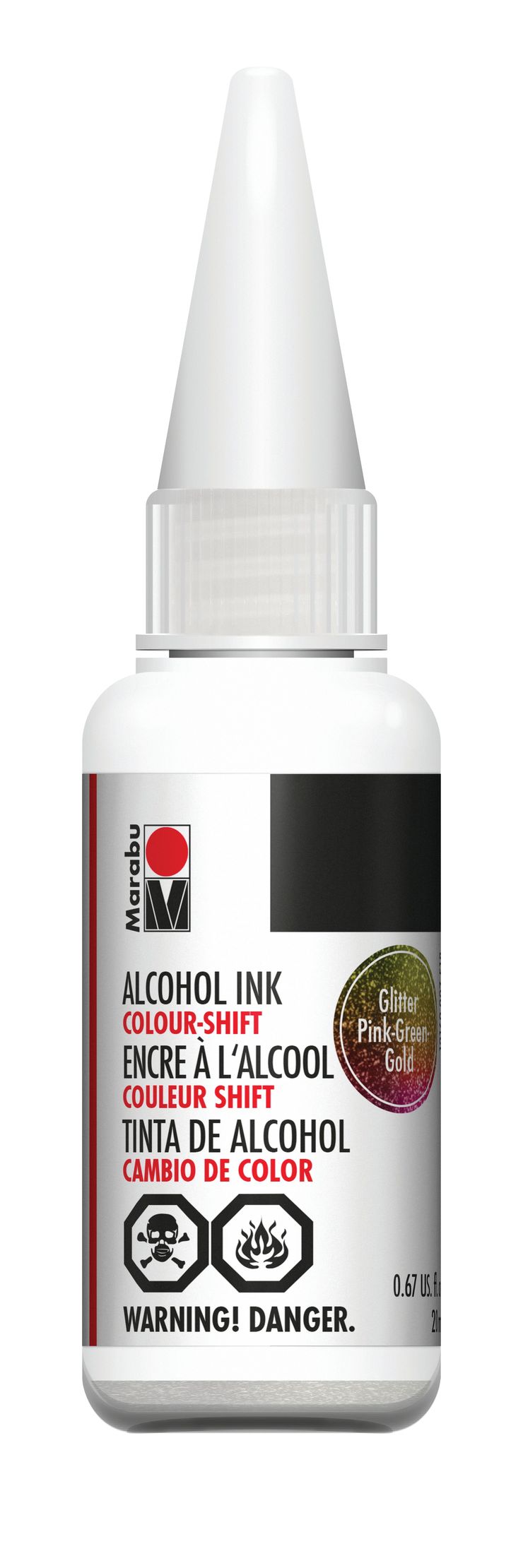 Pink-Green-Gold Glitter 518 Marabu Alcohol Ink
