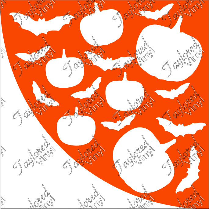 Halloween Bats & Pumpkins Acrylic Bleach Sleeve Stencil