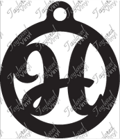 H Circle Monogram Acrylic Blank Keychain