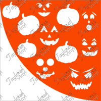 Halloween Pumpkin & Jack o Lantern Acrylic Bleach Sleeve Stencil