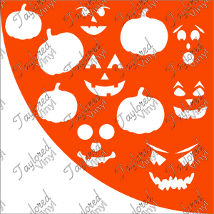 Halloween Pumpkin & Jack o Lantern Acrylic Bleach Sleeve Stencil
