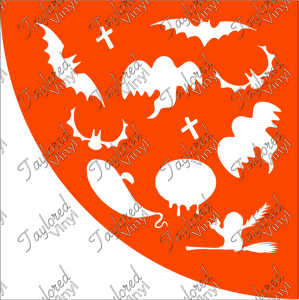 Halloween Spooky Theme Acrylic Bleach Sleeve Stencil