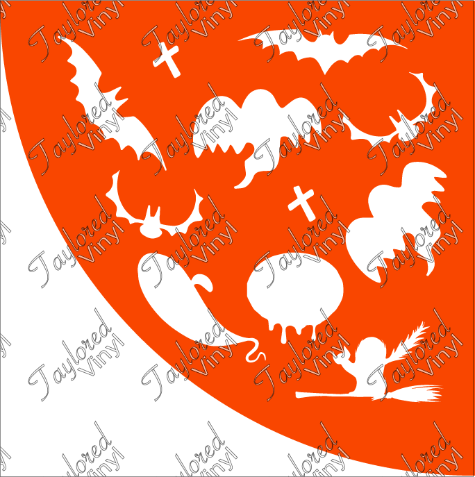 Halloween Spooky Theme Acrylic Bleach Sleeve Stencil