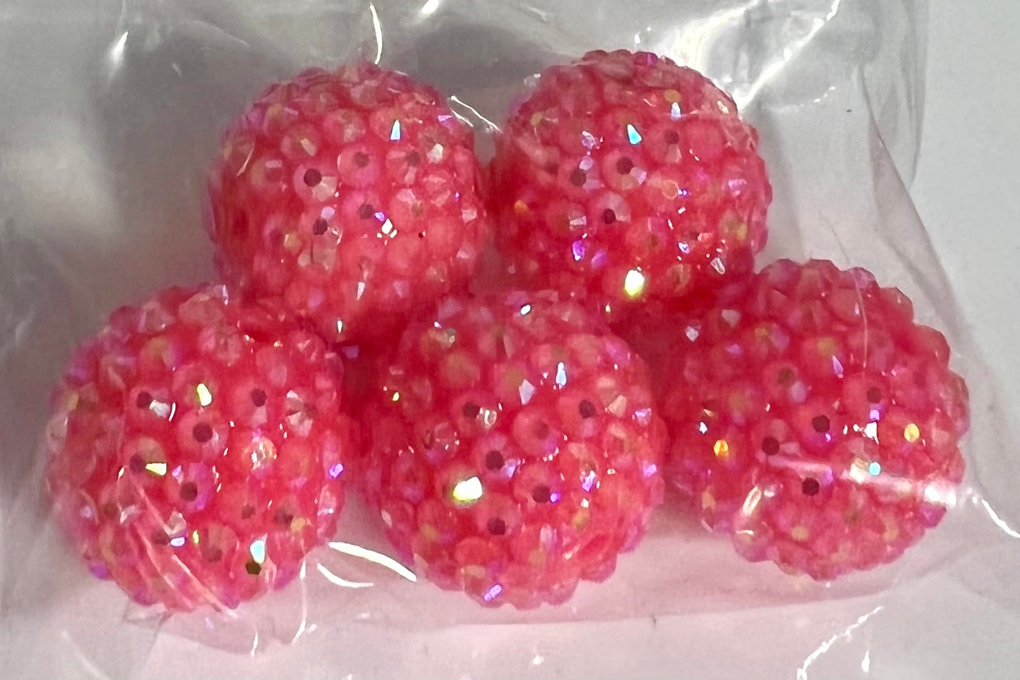 20mm Sparkle Rhinestone AB Bubblegum Beads