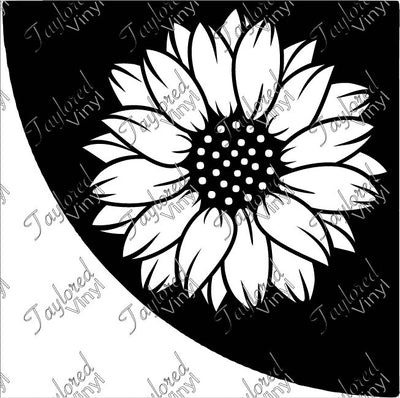 Large Sunflower Acrylic Bleach Sleeve Stencil