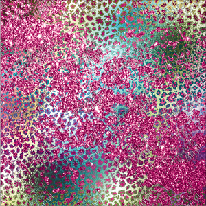 P-ANM-84 Pink Faux Glitter with Leopard