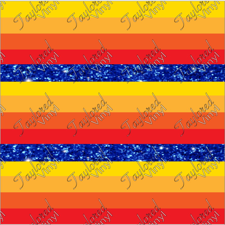 P-SPT-67  Orange Yellow White and Navy Faux Glitter Stripes 04