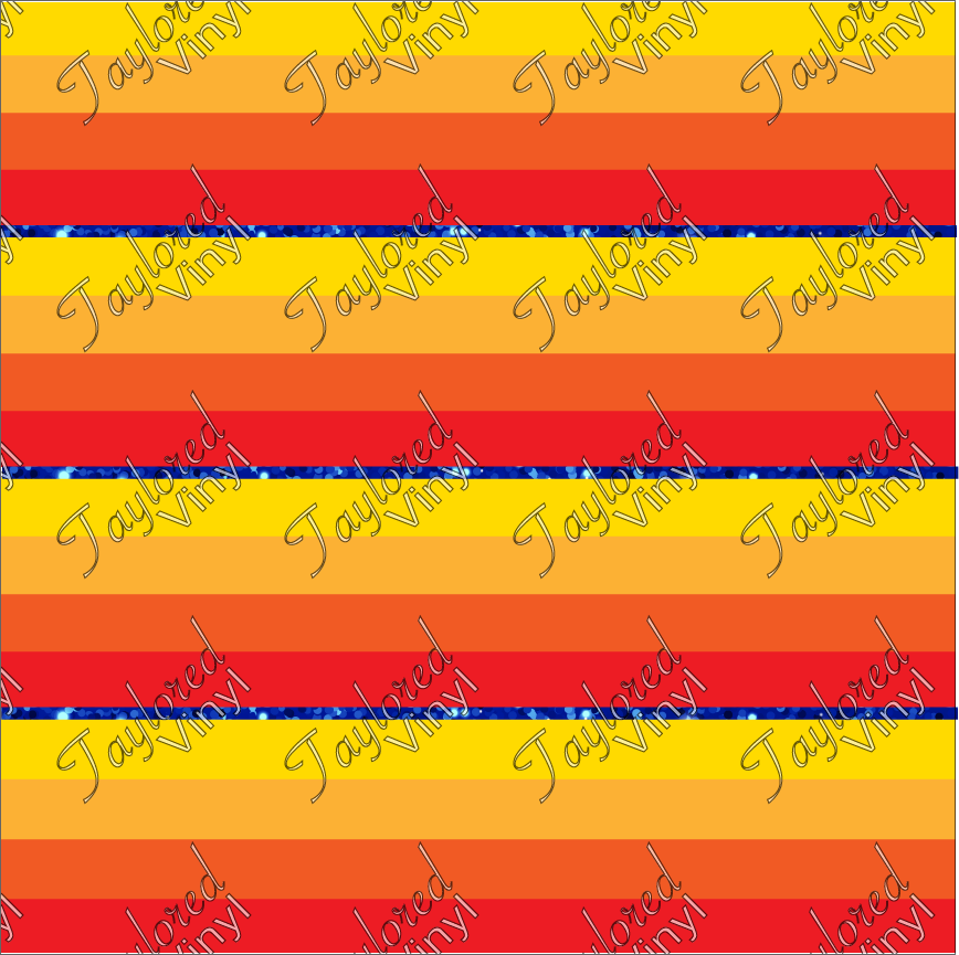 Lines Yellow Orange Red And Blue Astros Sign Vinyl