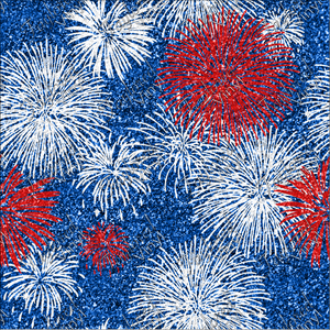 P-USA-71 Faux Glitter Red White Blue Fireworks