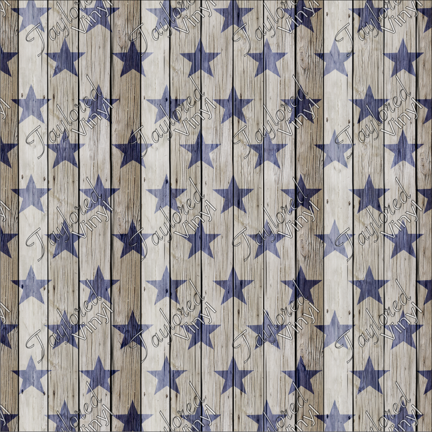 P-USA-80 Blue Stars on Wood Pieces