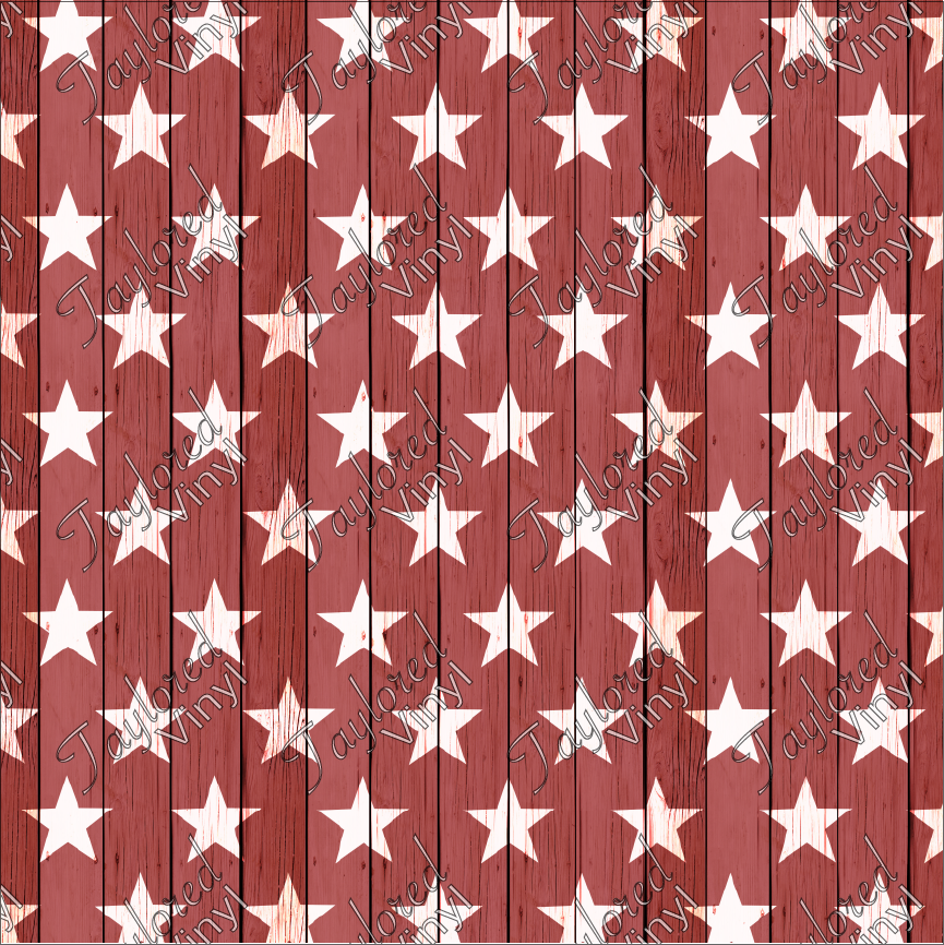 P-USA-82 Stars on Red Wood Pieces 01