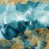 P-WAT-62 Watercolor Teal and Gold
