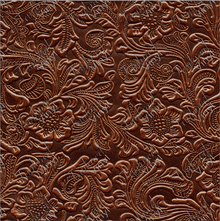Tooled brown leather pattern craft vinyl - HTV or Adhesive Vinyl - HTV