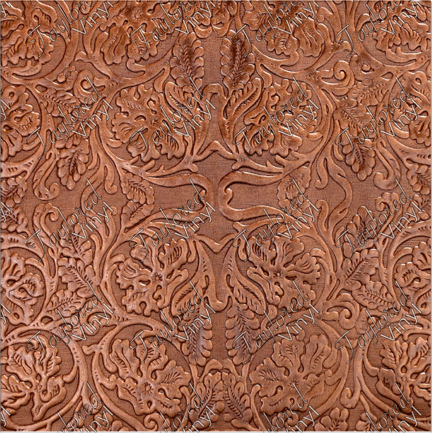 Tooled Leather Golden Brown (vinyl)