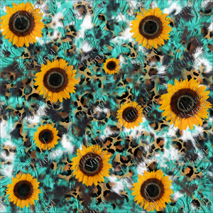 P-WES-115 SUNFLOWER, LEOPARD AND TURQUOISE