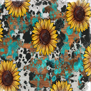 P-WES-122 Sunflowers Turq Cowhide