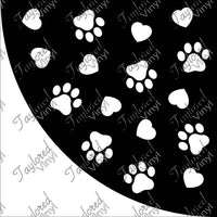 Paws and Hearts Acrylic Bleach Sleeve Stencil