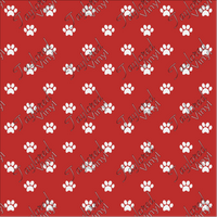 P-ANM-60 Dog Puppy Paw Prints Red