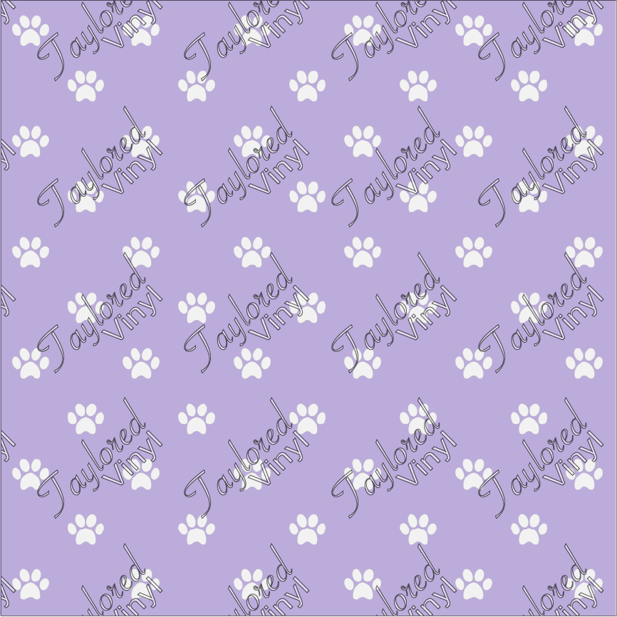 P-ANM-58 Dog Puppy Paw Prints Purple 01