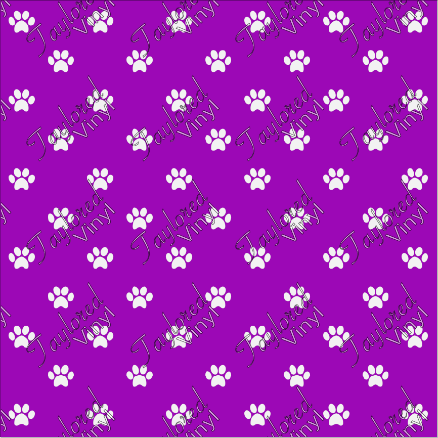 P-ANM-59 Dog Puppy Paw Prints Purple 02