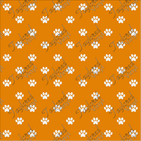 P-ANM-56 Dog Puppy Paw Prints Orange