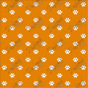 P-ANM-56 Dog Puppy Paw Prints Orange