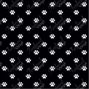 P-ANM-50 Dog Puppy Paw Prints Black