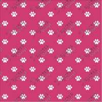 P-ANM-57 Dog Puppy Paw Prints Pink