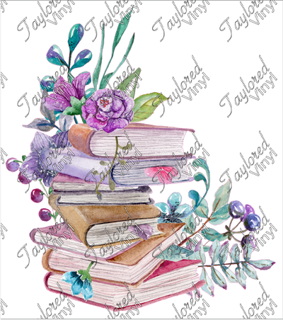 SCH 238 Book Stack With Plants