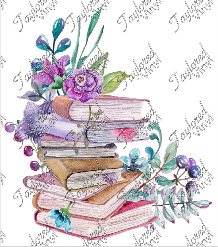 SCH 238 Book Stack With Plants