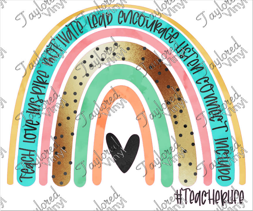 SCH 289 Teacher Life Pastel Rainbow