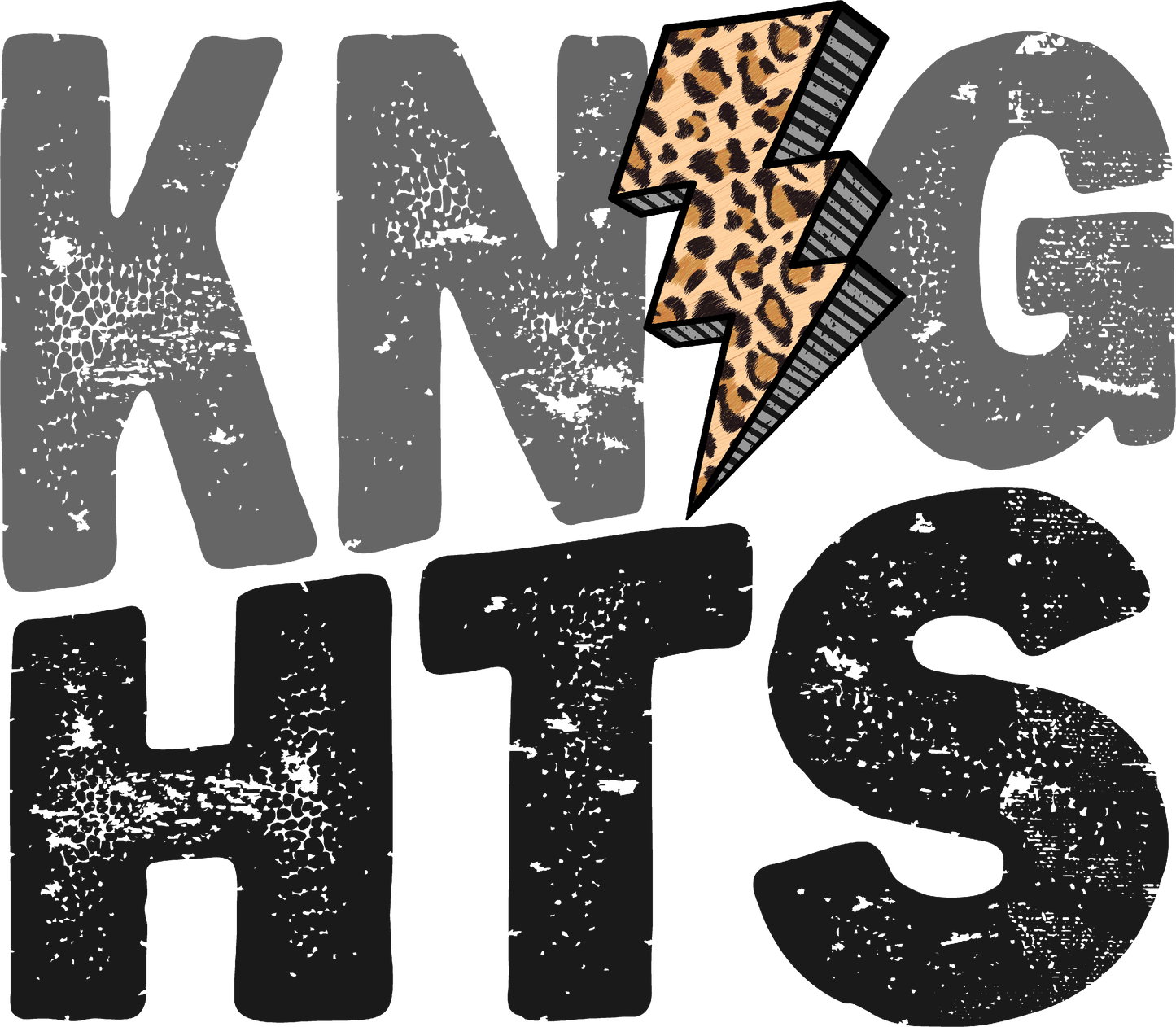 SCHMAS 101 Knights Distressed Leopard Lightning Bolt