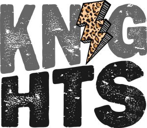 SCHMAS 101 Knights Distressed Leopard Lightning Bolt