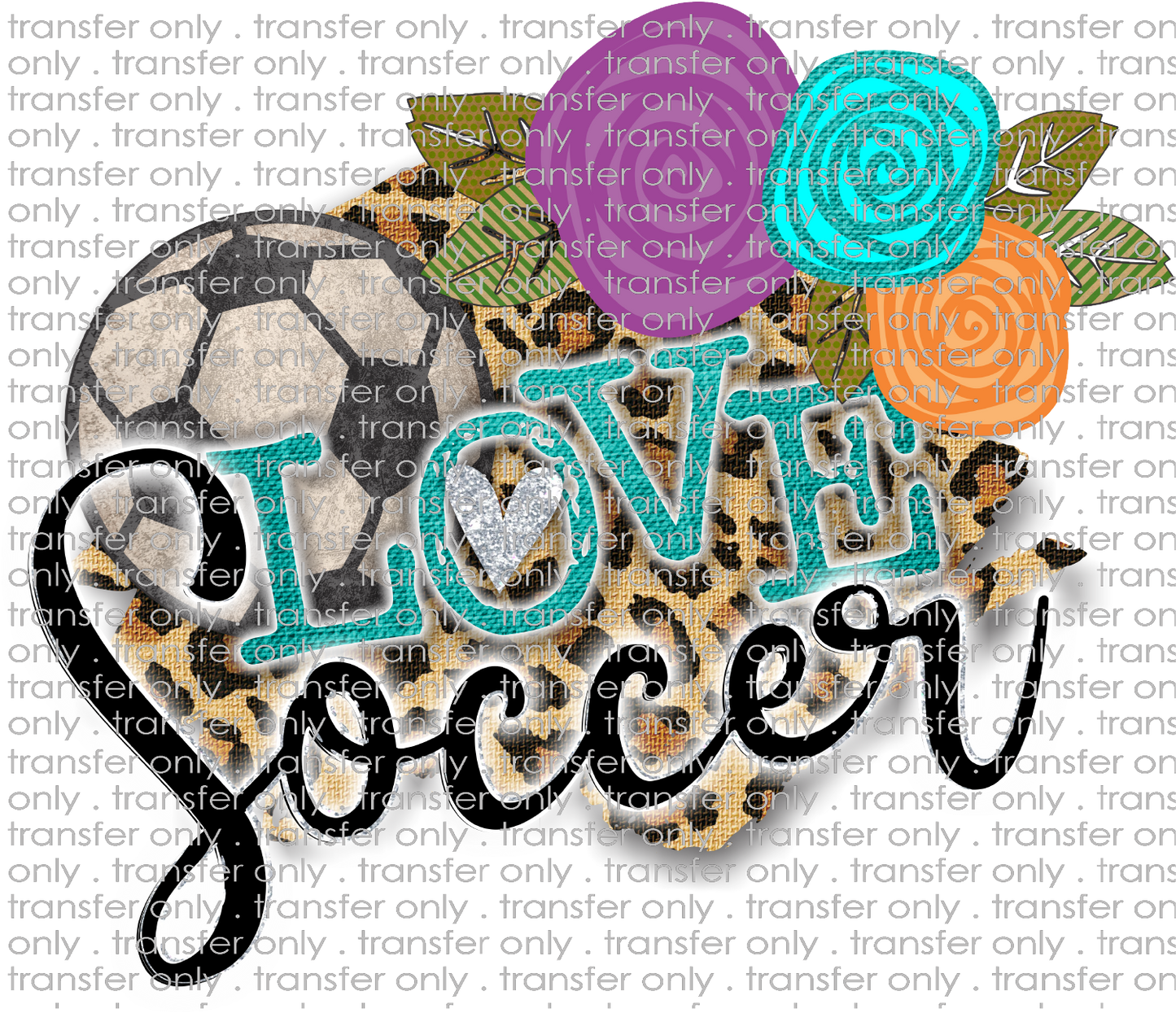 SPT 33 Love Soccer Leopard and Flowers