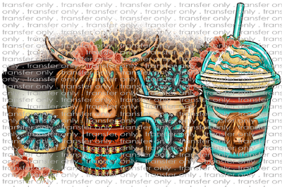 SW 102 Serape Floral Longhaired Cow Coffee Cups