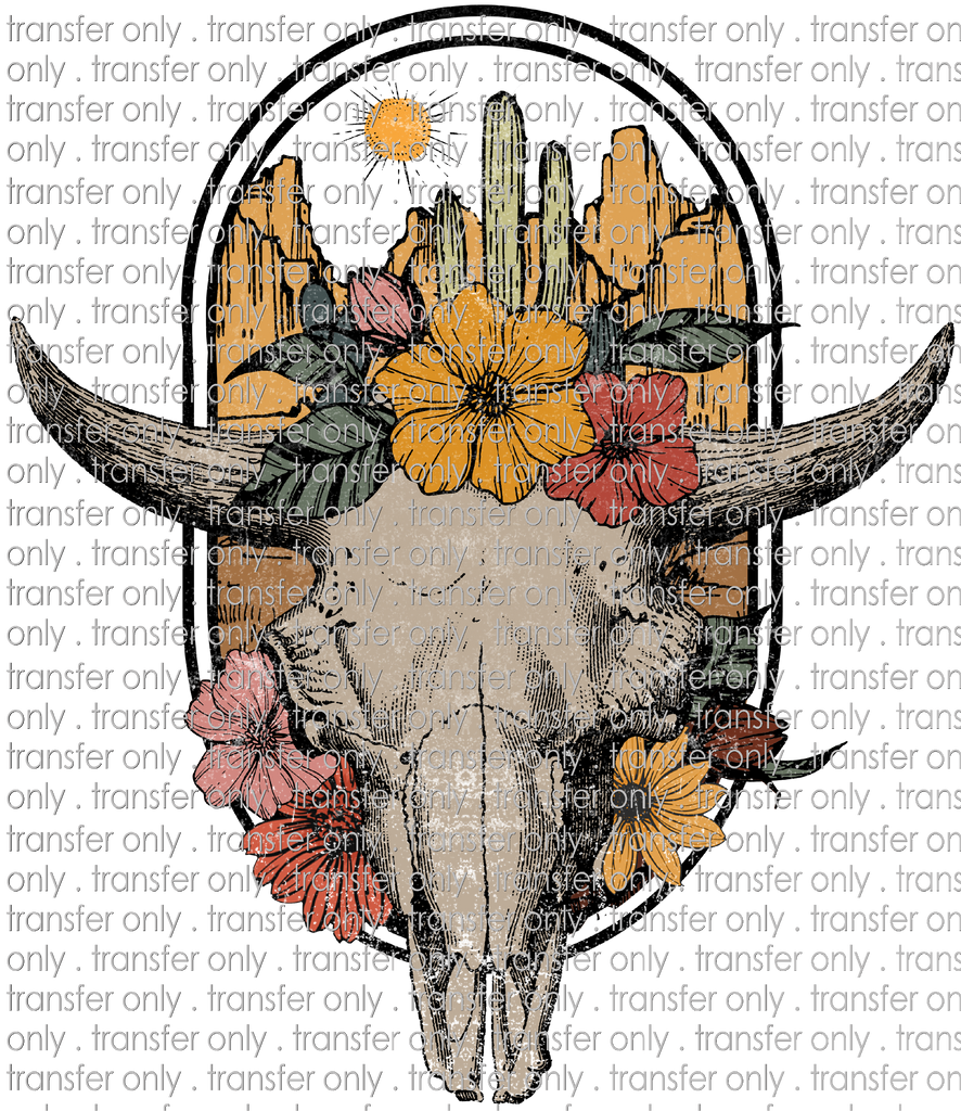 SW 115 Cow Skull With Flowers Taylored Vinyl
