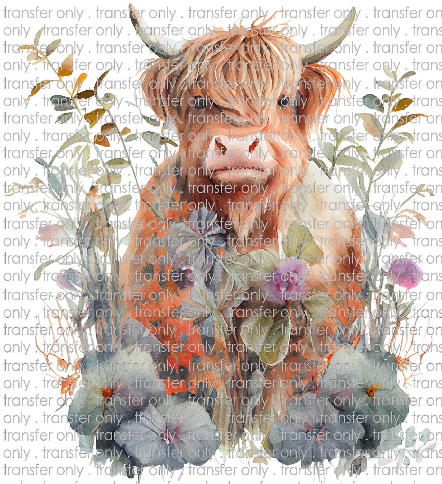 SW 128 Highland Cow with flowers