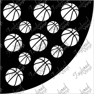 Small Basketballs Acrylic Bleach Sleeve Stencil