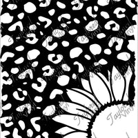 Sunflower and Leopard Acrylic Bleach Sleeve Stencil