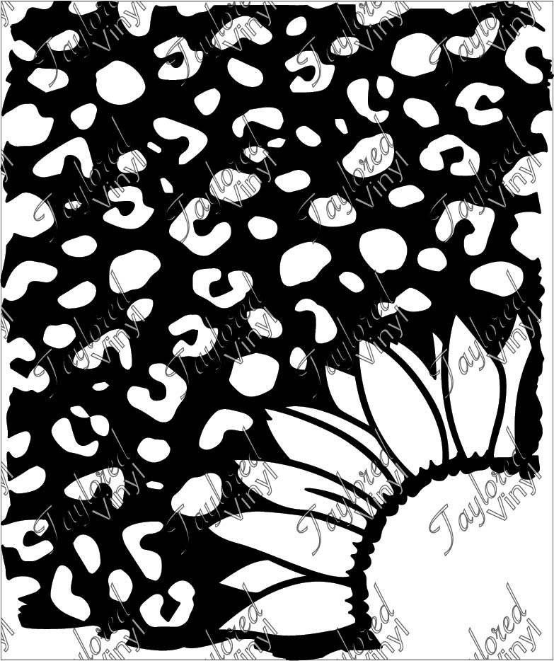 Sunflower and Leopard Acrylic Bleach Sleeve Stencil