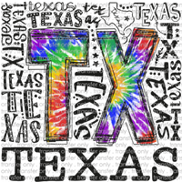 TX 112 TX Tie Dye Word Art