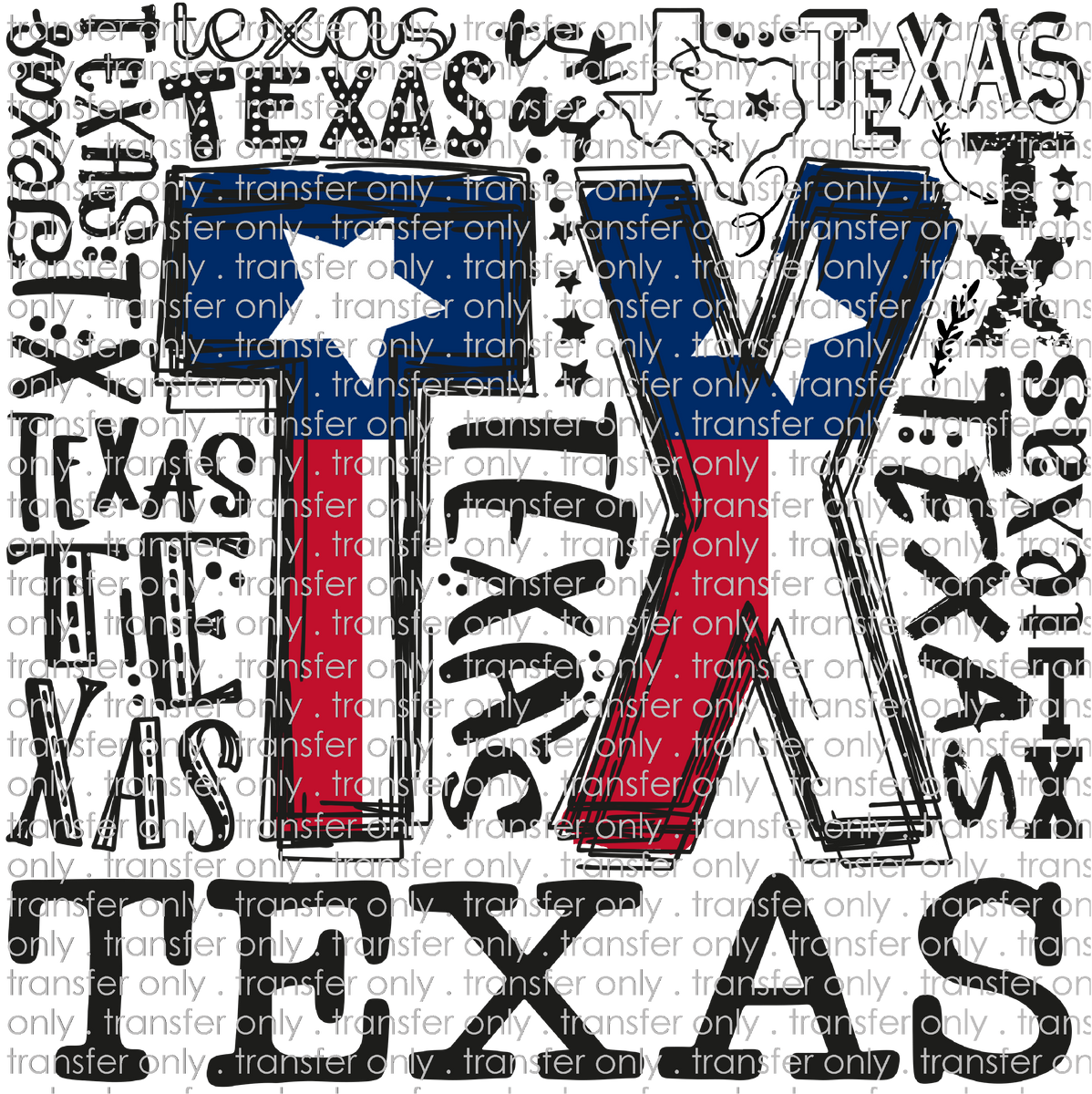 TX 117 Texas Flag Word Art | Taylored Vinyl