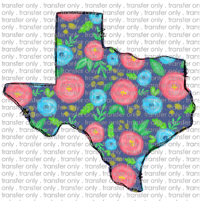 TX 56 Blue Floral Texas