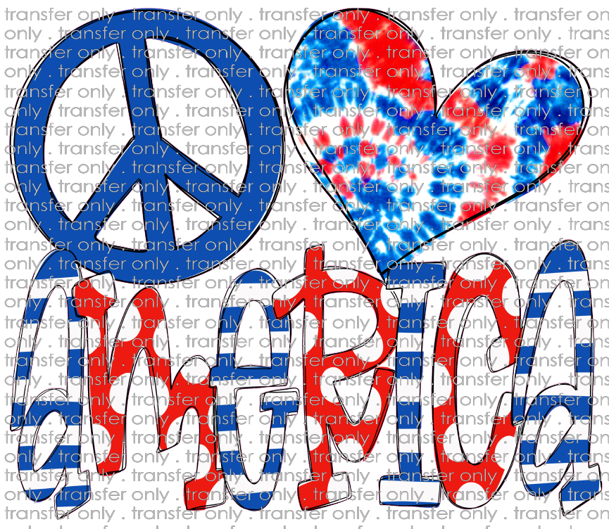 USA 94 Peace Love America Heart