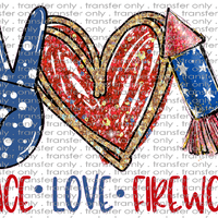 USA 99 Peace Love Fireworks