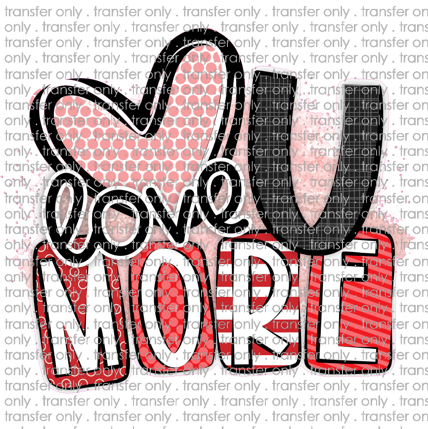 VAL 146 Love you more squares red pink