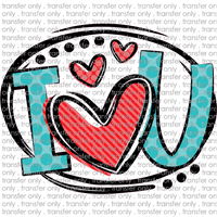 VAL 152 I heart you patch blue red heart