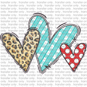 VAL 153 Heart trio leopard plaid