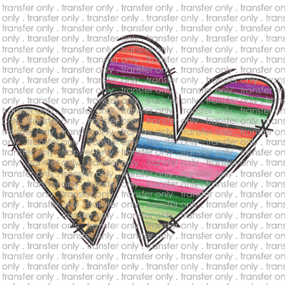 VAL 154 Double heart serape leopard